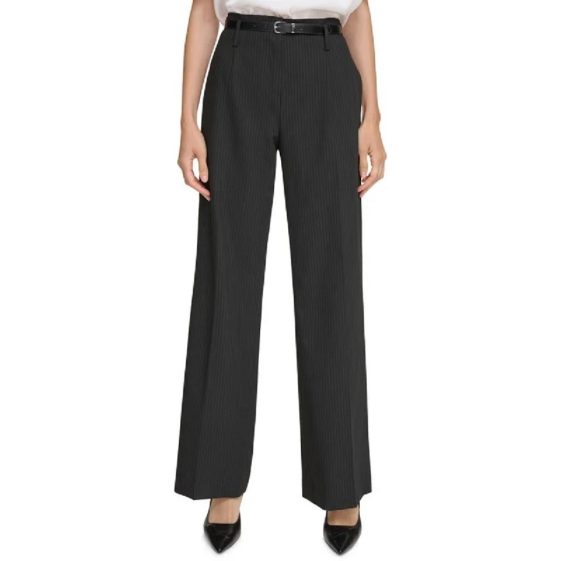 Womens High Rise Belted Trouser Pants Trousers Seasonal Trendy