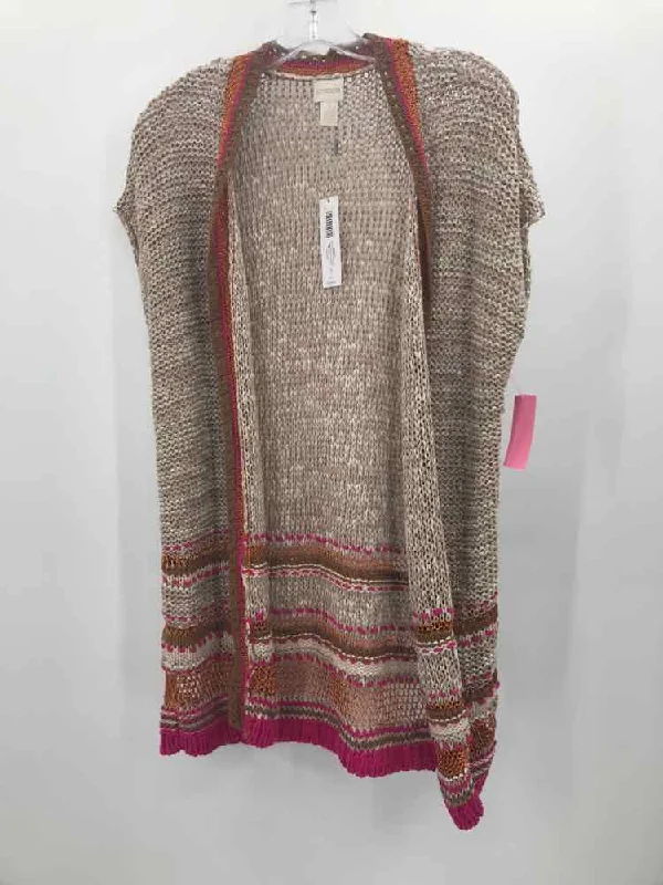 Pre-Owned Chico's Tan Size Medium Cardigan Sweater Long Sweater Short Sweater Cropped Sweater Pre-Owned Chico's Tan Size Medium Cardigan Sweater Long Sweater Short Sweater Cropped Sweater