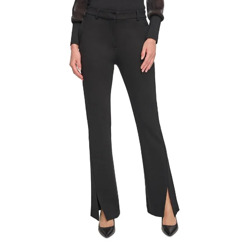 DKNY Womens High Rise Trouser Flared Pants Trousers Summer Linen
