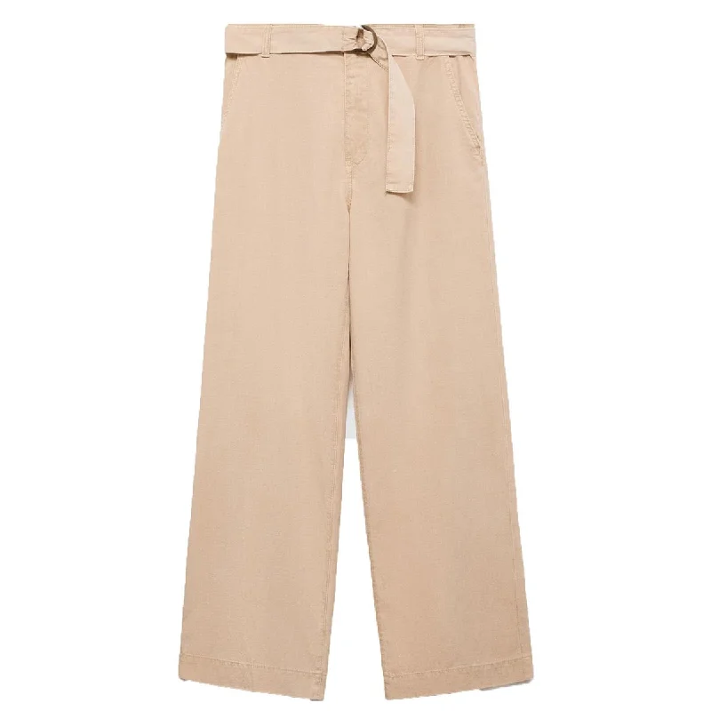 Womens Wide Leg Mid Waist Trouser Pants Trousers Vintage Classic