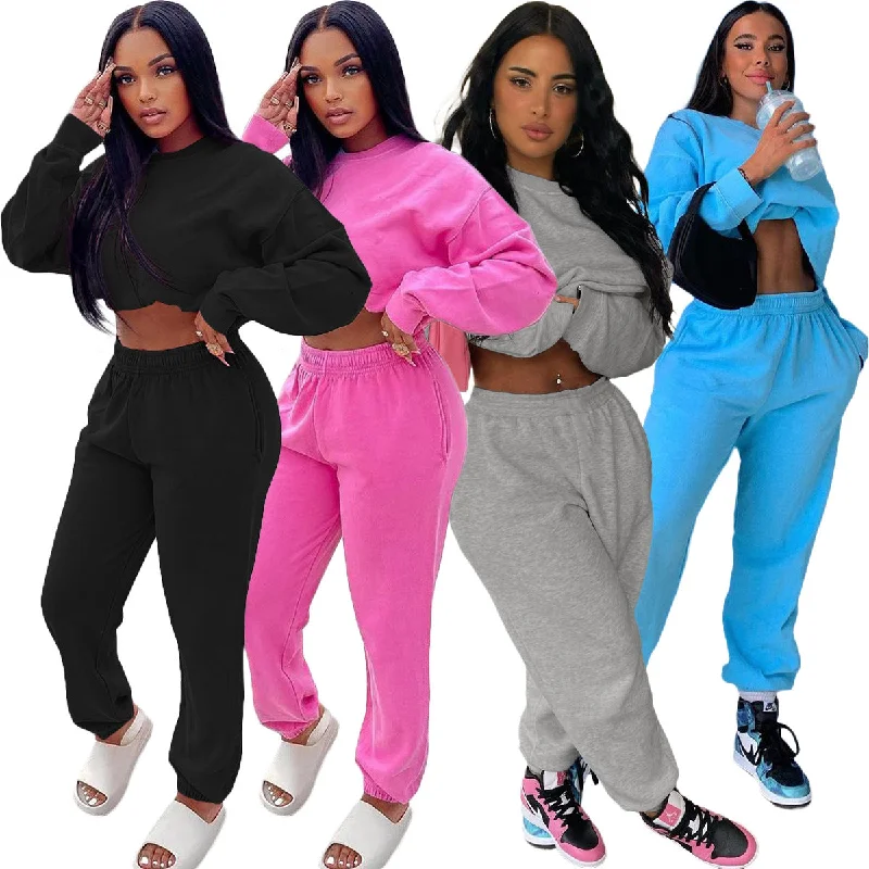 Solid Color Hoodie Casual Suit （CL10339） Cotton Hoodie Fleece Lining Warmth