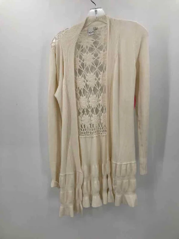 Pre-Owned Vila Milano Ivory Size Medium Cardigan Sweater Fleece Sweater Nylon Polyester Pre-Owned Vila Milano Ivory Size Medium Cardigan Sweater Fleece Sweater Nylon Polyester