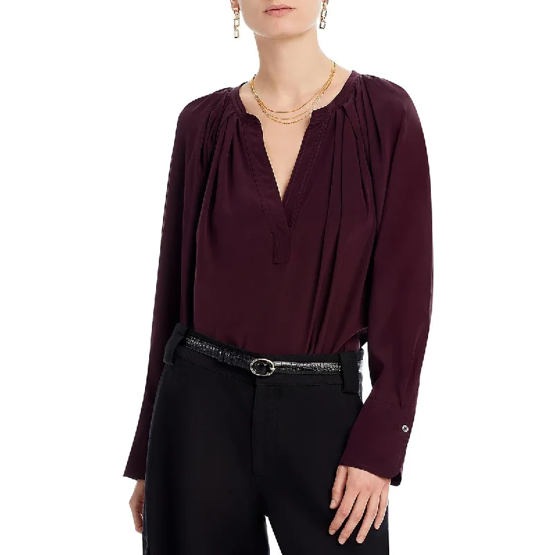 Womens Blouse V-Neck Pullover Top Alpaca Blend Soft