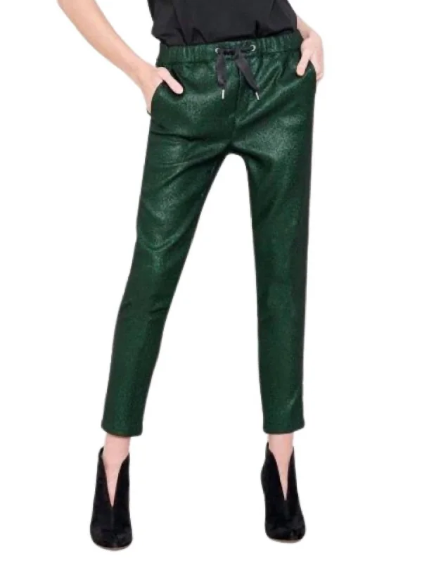 Women Faustine Trouser In Shiny Green Trousers trendy modern