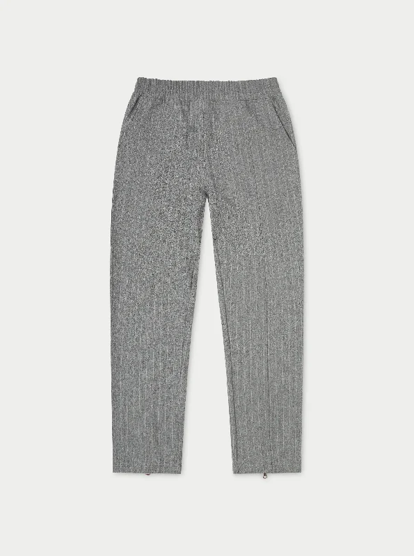 PINSTRIPE SMART ZIP HEM TAILORED TROUSER - GREY Trousers Running Lightweight