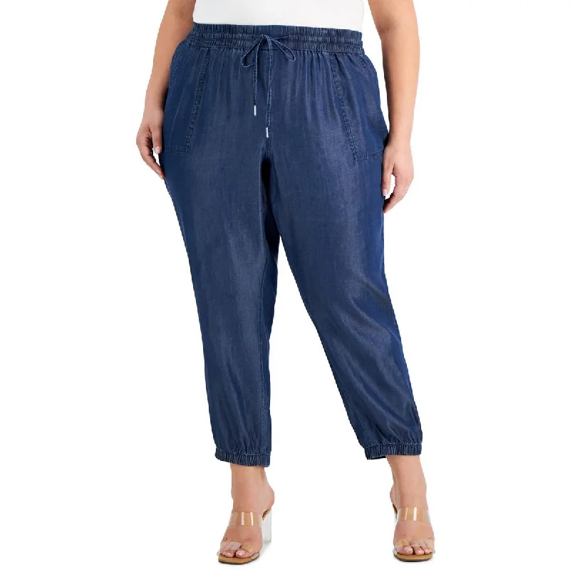 Bar III Womens Plus Ankle Taper Trouser Pants Trousers Business Professional
