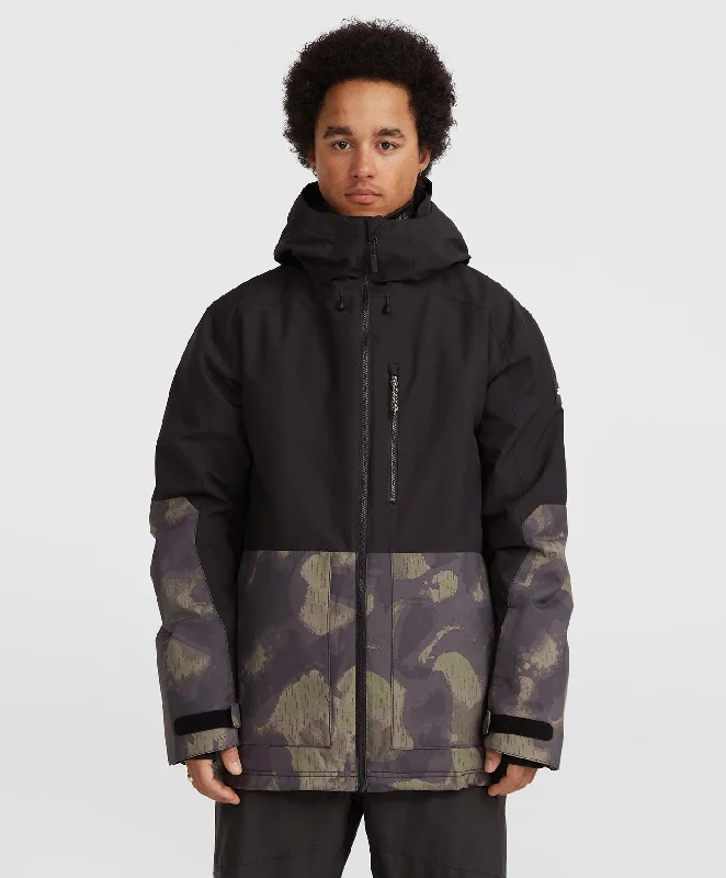 Men's O'Riginals Block Snow Jacket - Black Night Camo Chenille Fabric Brocade Fabric Lace Fabric