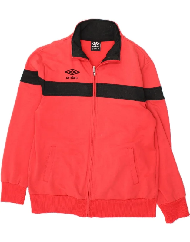 UMBRO Womens Tracksuit Top Jacket UK 16 Large Pink Colourblock Cotton Jacket Blazer Coat