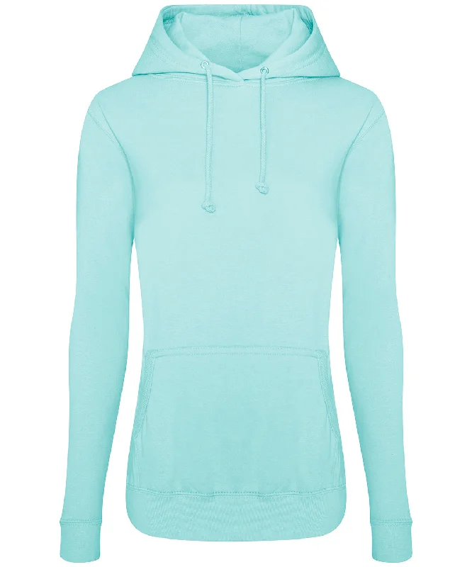 Peppermint - Women's College Hoodie Hoodie with Drawstring Waist Adjustable Fitted