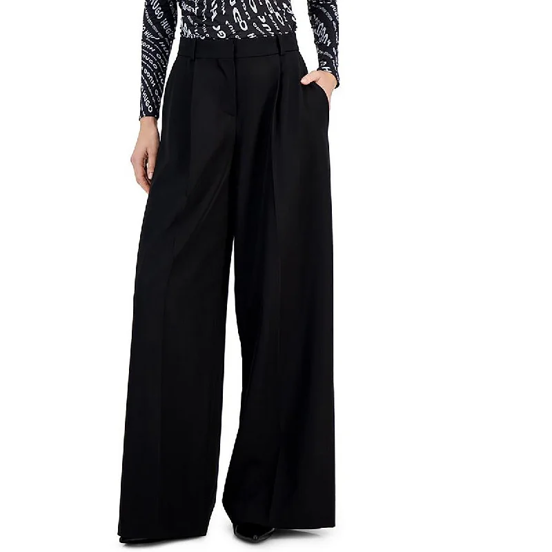 Hugo Womens Pleated High Rise Trouser Pants Trousers stylish modern