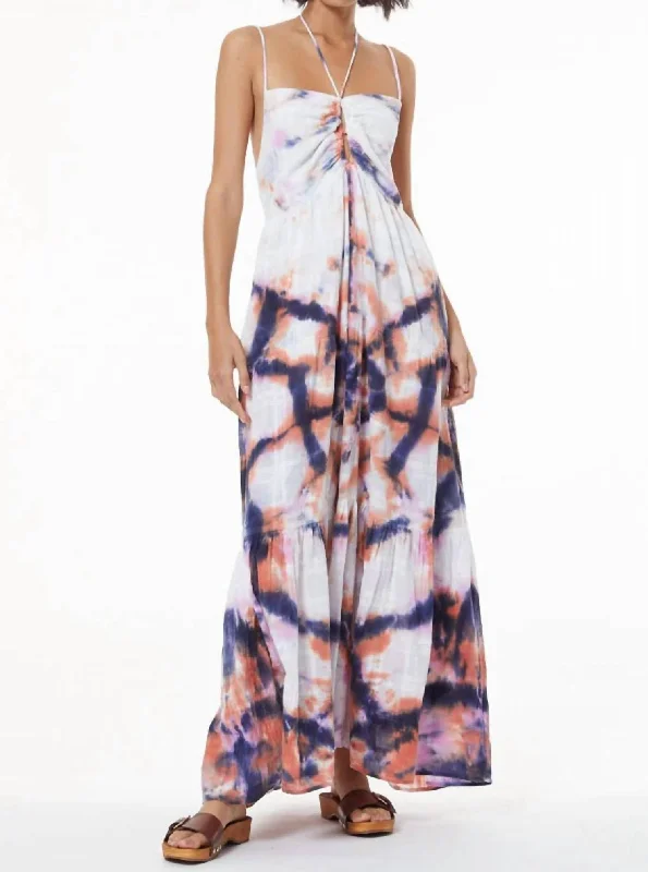 Haisley Sun Dress In Violet Kaleidoscope Wash