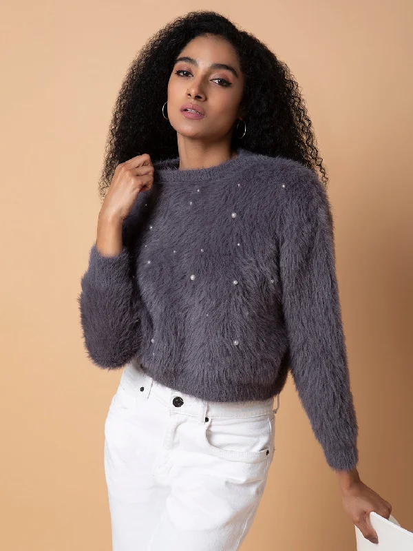 Women Solid Grey Cardigan-2-Grey Terry Terry Cloth Terry Knit