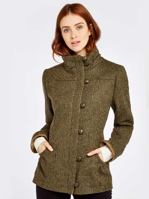 DUBARRY Bracken Ladies Tweed Jacket - Heath Faux Fur Jacket Real Fur Jacket Shearling Jacket