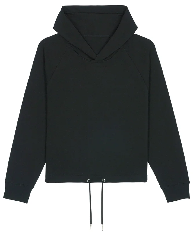 Black - Women's Stella Bower cropped hoodie (STSW132) Hoodie with Drawstring Waist Adjustable Fitted Black - Women's Stella Bower cropped hoodie (STSW132) Hoodie with Drawstring Waist Adjustable Fitted