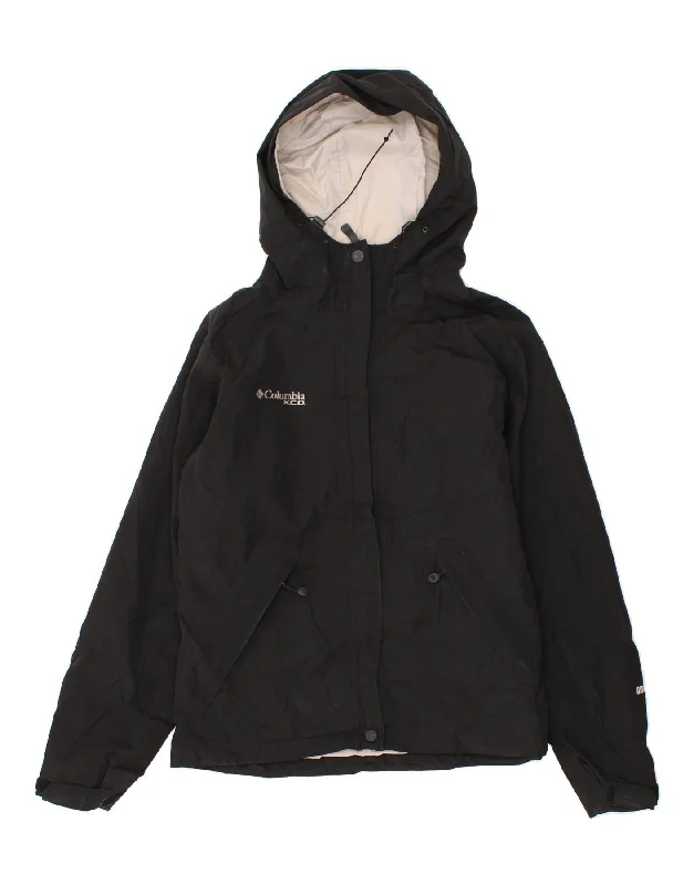 COLUMBIA Womens Hooded Windbreaker Jacket UK 14 Medium Black Polyester Satin Jacket Silk Jacket Chiffon Jacket COLUMBIA Womens Hooded Windbreaker Jacket UK 14 Medium Black Polyester Satin Jacket Silk Jacket Chiffon Jacket