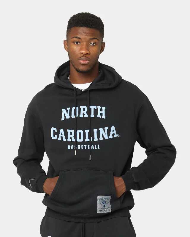 Mitchell & Ness North Carolina Vintage Hoodie Faded Black Hoodie with Strings Custom Fit Adjustable Mitchell & Ness North Carolina Vintage Hoodie Faded Black Hoodie with Strings Custom Fit Adjustable