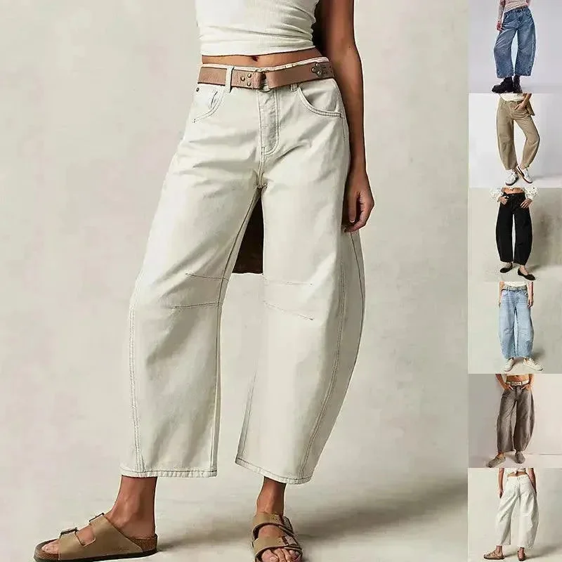 Fashion Loose Wide-leg Pants Summer Sports Straight  Casual Cotton Trousers Women's Trouser Pant Trousers Running Lightweight