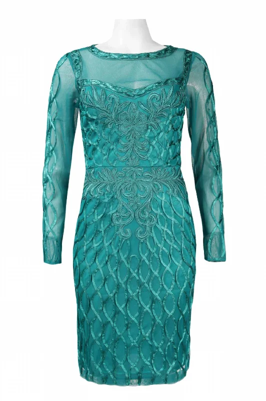 Embroidered Open-Back Dress In Peacock
