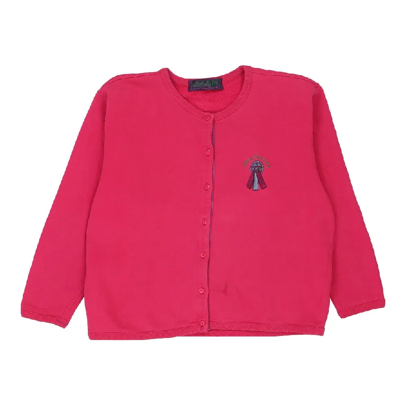 Best Company Cardigan - Medium Pink Cotton Polka Dot Checkered Tartan