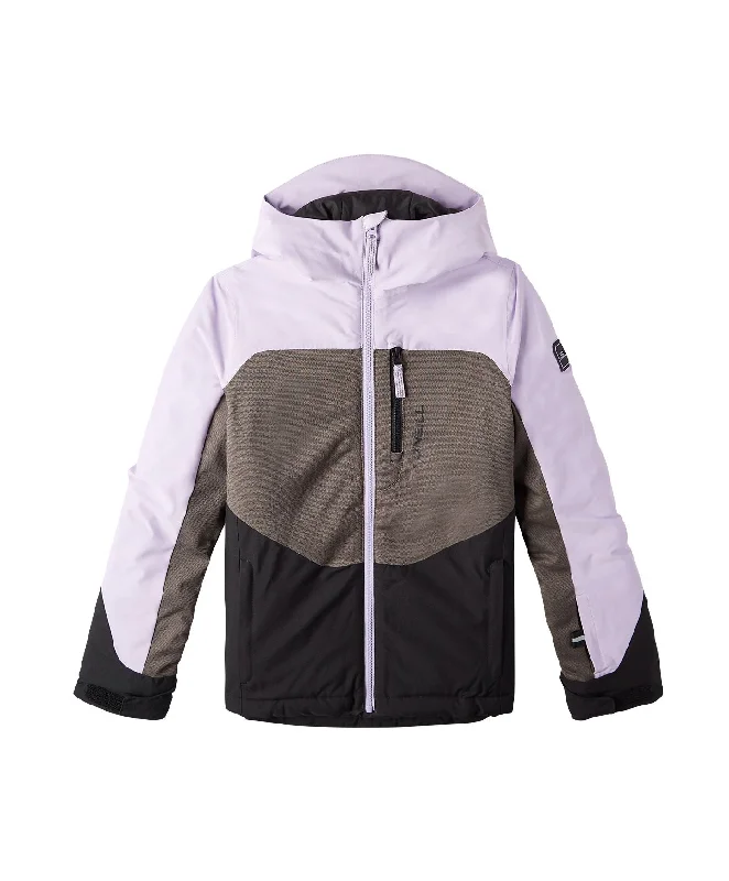 Girl's Carbonite Snow Jacket - Purple Rose Colour Block Notch Collar Jacket Peter Pan Collar Jacket Cowl Neck Jacket