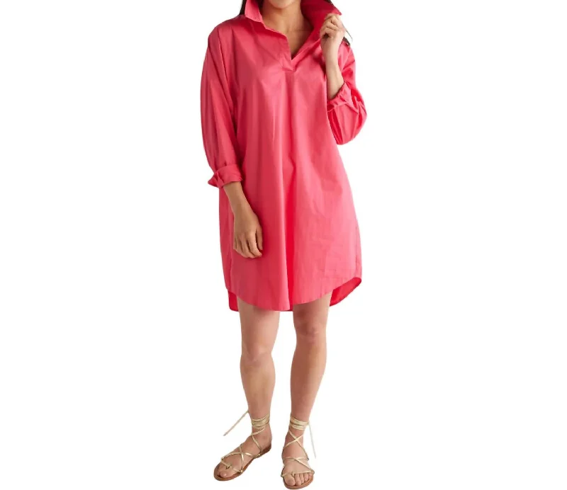 Preppy Star Back Dress In Fuchsia