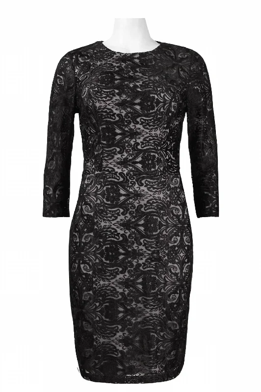 Ornament Motif Open-Back Dress In Black