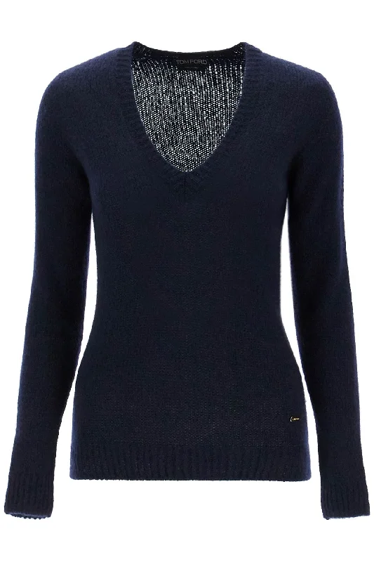 Regular Fit V-neck Pullover Sweater.  - Blue Iron Safe Non-Iron Wrinkle Free