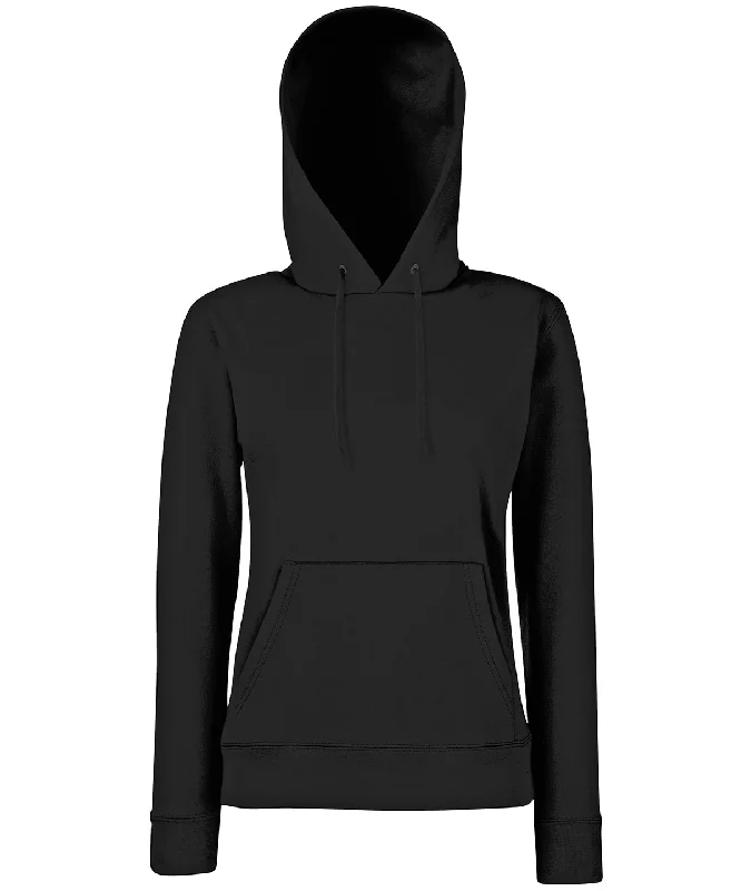 Black - Women's Classic 80/20 hooded sweatshirt Hoodie with Hem Contrast Bold Stylish Black - Women's Classic 80/20 hooded sweatshirt Hoodie with Hem Contrast Bold Stylish