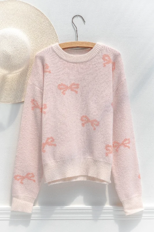 Cupid's Bow Pullover Sweater Real Fur Shearling Chenille