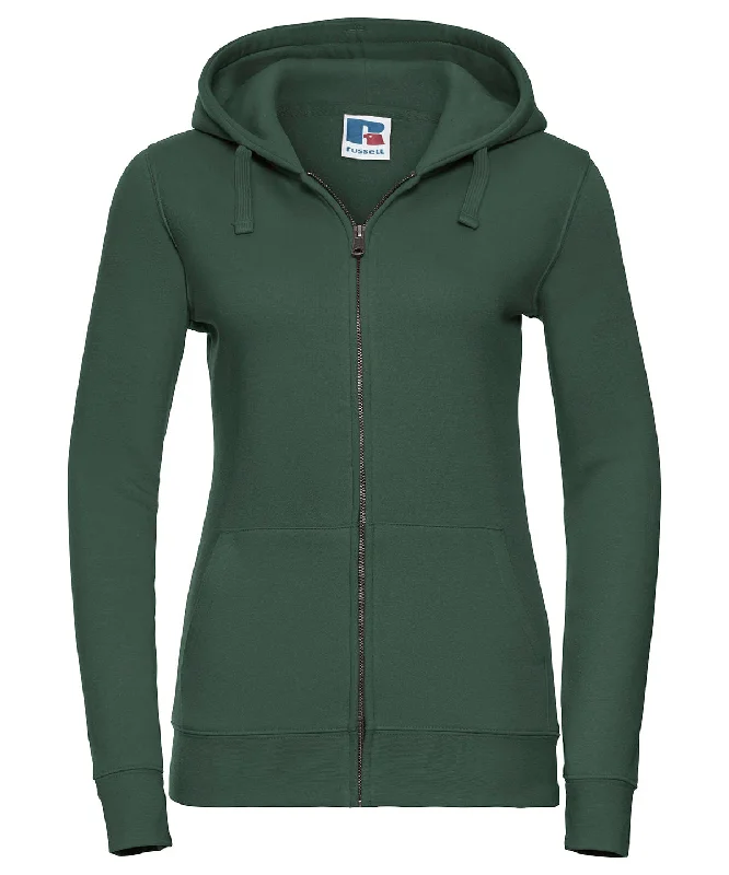 Bottle Green - Women's authentic zipped hooded sweatshirt Hoodie with Raw Hem Edgy Unfinished Bottle Green - Women's authentic zipped hooded sweatshirt Hoodie with Raw Hem Edgy Unfinished