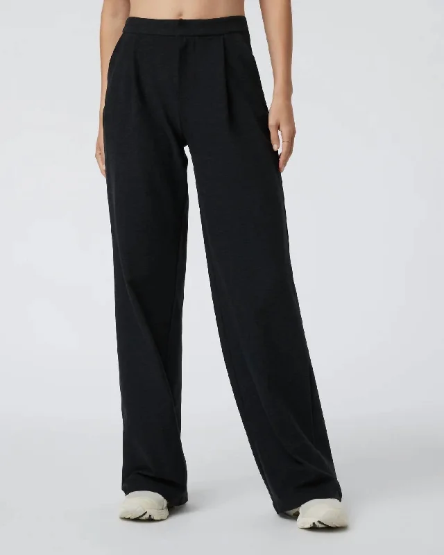 Elevation Trouser In Black Heather Trousers Leather Faux