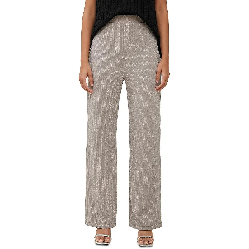 French Connection Womens Paula Metallic High Rise Trouser Pants Trousers fashionable trendy