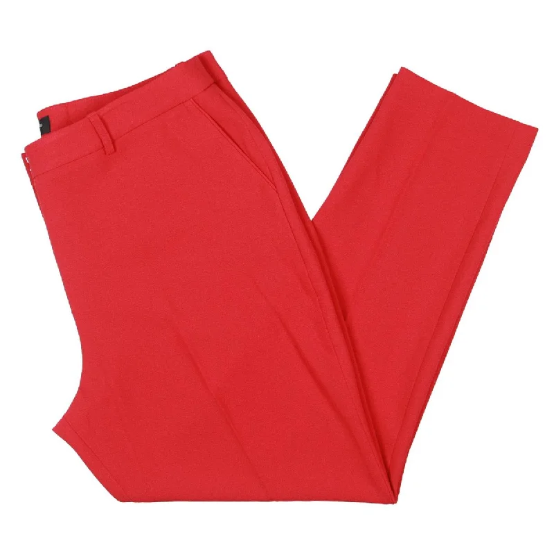 Tahari ASL Womens High Rise Straight Leg Trouser Pants Trousers Striped Patterned