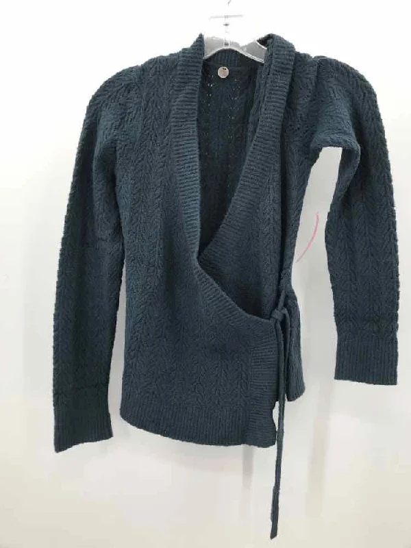Pre-Owned Margaret O'Leary Blue Size XS Wrap Sweater Wool Fabric Cashmere Fabric Tweed Fabric Pre-Owned Margaret O'Leary Blue Size XS Wrap Sweater Wool Fabric Cashmere Fabric Tweed Fabric