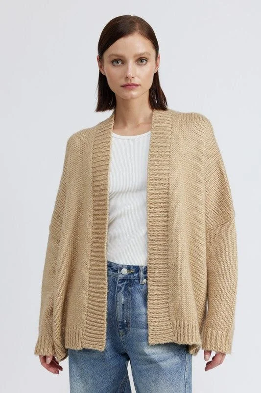 Emory Park Oversized Cardigan Ribbed Striped Patterned