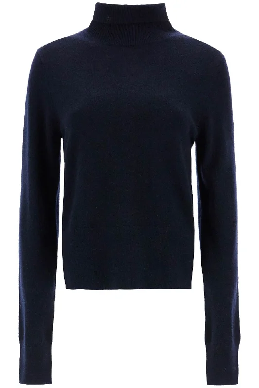 Short Cashmere Sweater 'd  - Blue Seamless Knitted Crochet