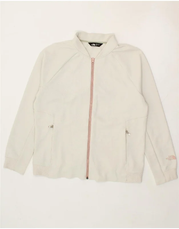 THE NORTH FACE Womens Tracksuit Top Jacket UK 18 XL White Polyester One-Shoulder Jacket Off-the-Shoulder Jacket Asymmetrical Jacket