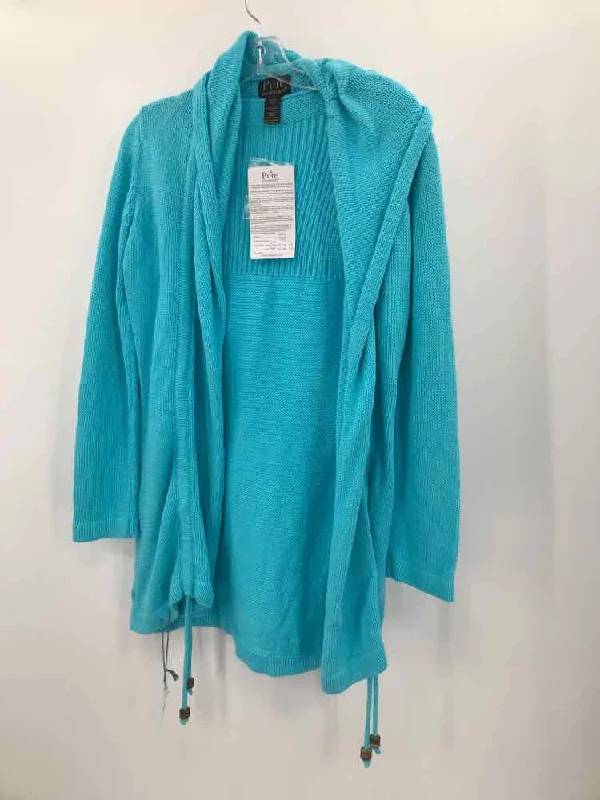 Pre-Owned Pure Handknit Blue Size XS/S Cardigan Sweater Faux Fur Fabric Real Fur Fabric Shearling Fabric Pre-Owned Pure Handknit Blue Size XS/S Cardigan Sweater Faux Fur Fabric Real Fur Fabric Shearling Fabric
