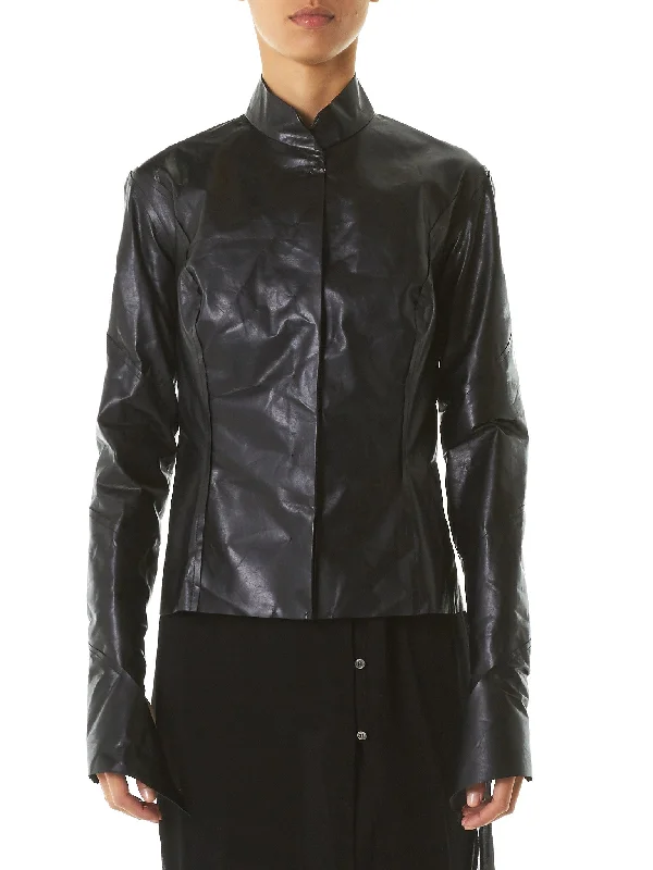 Polished Leather Jacket (JW170-NL-0-4-BLACK) Cardigan Sweater Pullover