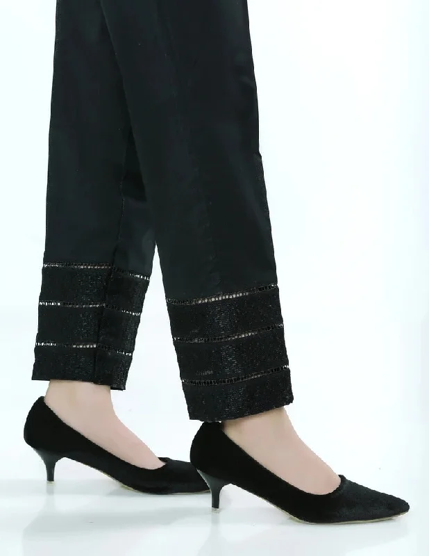 Lakhany 01 Piece Embroidered Stitched Trousers LSM-T-1624-Black Trousers Capri Summer