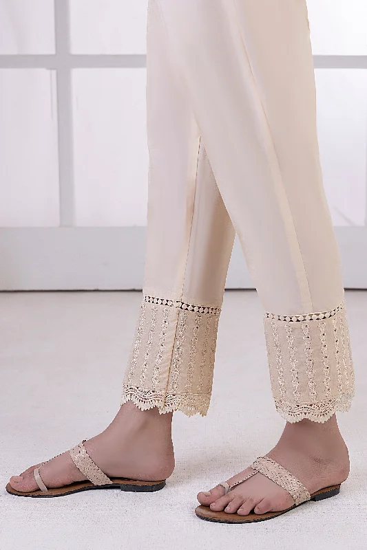 Lakhany 01 Piece Embroidered Trousers - LSM-T-3104 (BG) Trousers cozy soft