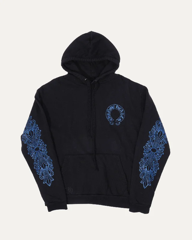 Friends and Family Glitter Print Horseshoe Logo Hoodie Hoodie with Embroidery Detailed Premium Friends and Family Glitter Print Horseshoe Logo Hoodie Hoodie with Embroidery Detailed Premium