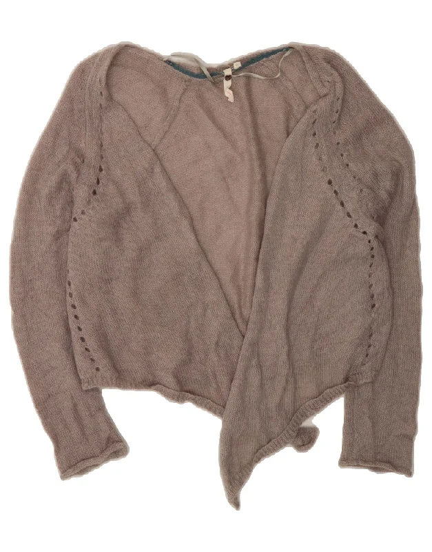 WHITE STUFF Womens Open Cardigan Sweater UK 16 Large Grey Nylon Silk Blend Satin Velvet WHITE STUFF Womens Open Cardigan Sweater UK 16 Large Grey Nylon Silk Blend Satin Velvet