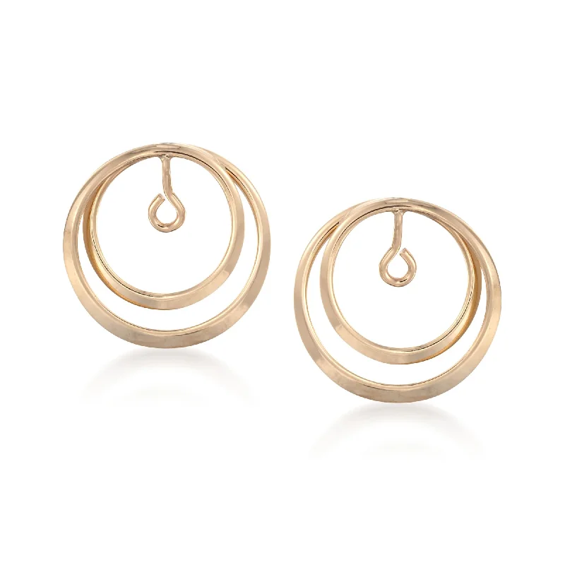 Ross-Simons 14kt Yellow Gold Double Loop Circle Earring Jackets Welt Pockets Slit Pockets Flap Pockets
