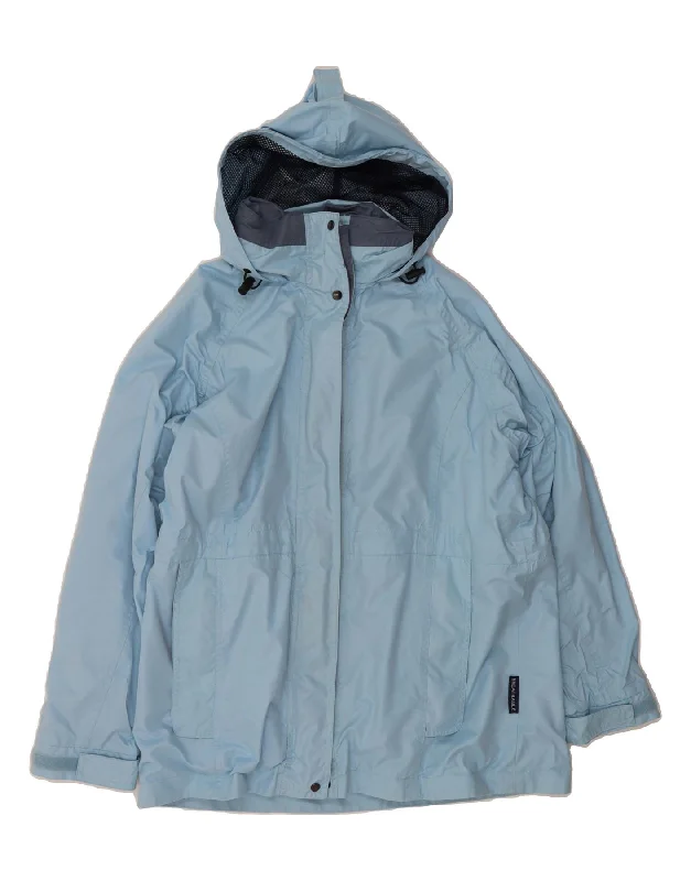 TARGET DRY Womens Hooded Rain Jacket UK 14 Large  Blue Polyester V-Neck Jacket Boat Neck Jacket Square Neck Jacket