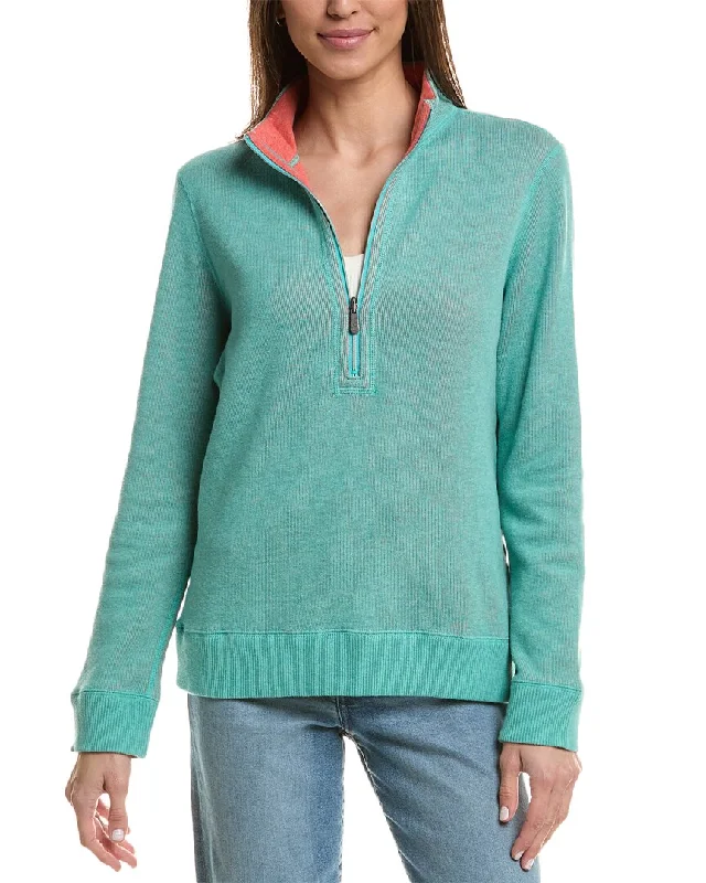 Tommy Bahama Flipside 1/2-Zip Pullover Lantern Sleeve Elegant