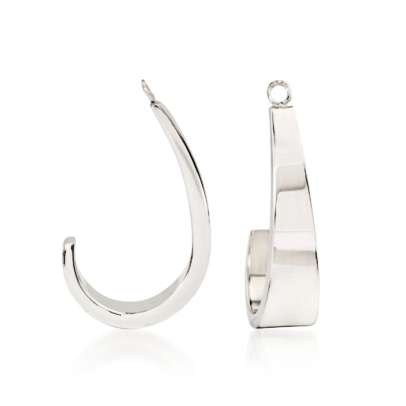 Ross-Simons 14kt White Gold J-Hoop Earring Jackets Quilted Jacket Puffer Jacket Insulated Jacket