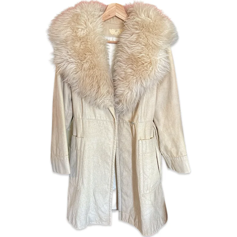 Vintage Penny Lane Duster Jacket Front Pockets Side Pockets Patch Pockets