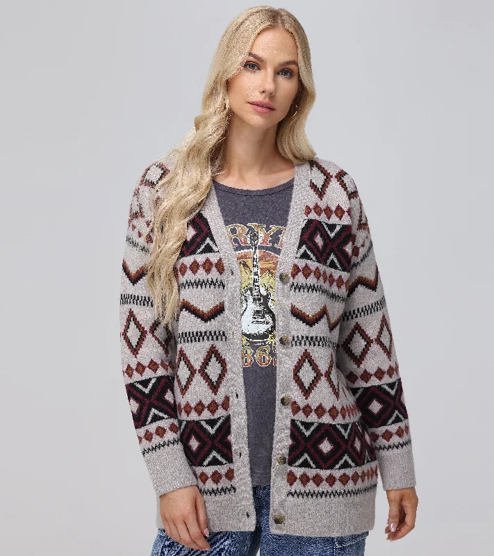 Fairisle Boyfriend Cardigan Velvet Chenille Corduroy