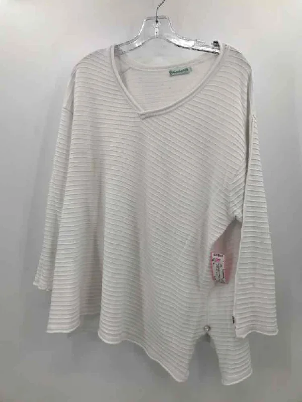 Pre-Owned Lulu B White Size XL Sweater Layered Multi-layer Single Layer